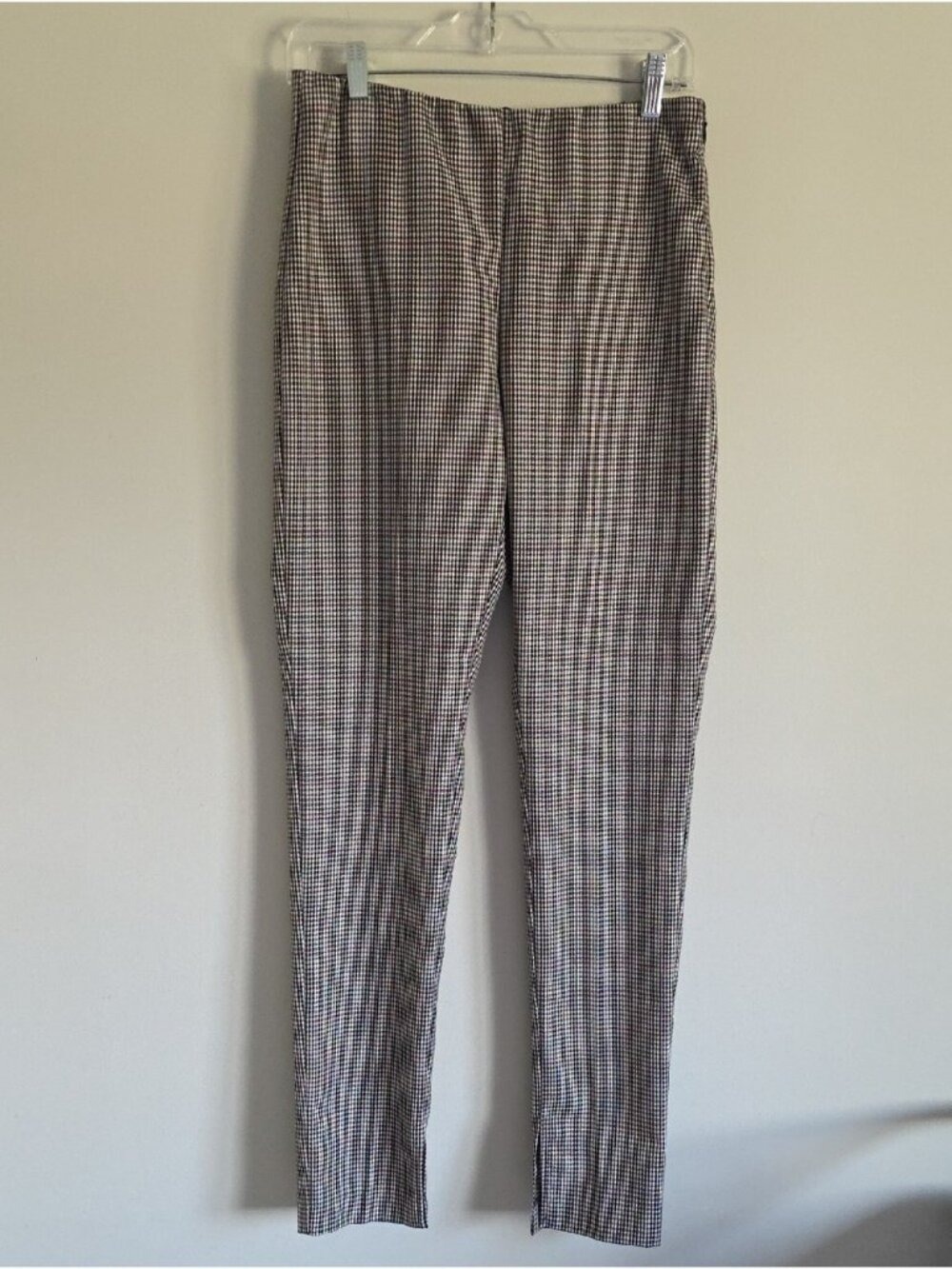 LIVIANA CONTI | Pull Up Houndstooth Pants Black Red Sz 8 10